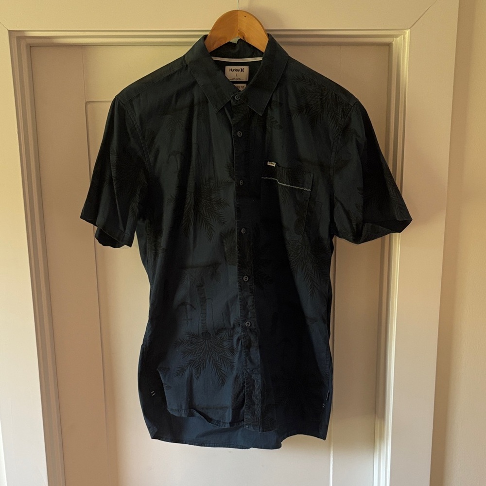 Hurley Black Palm Print Casual Shirt